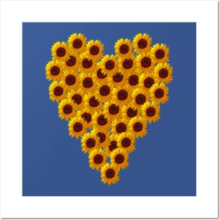Love a Sunflower Heart on Valentines Day Posters and Art